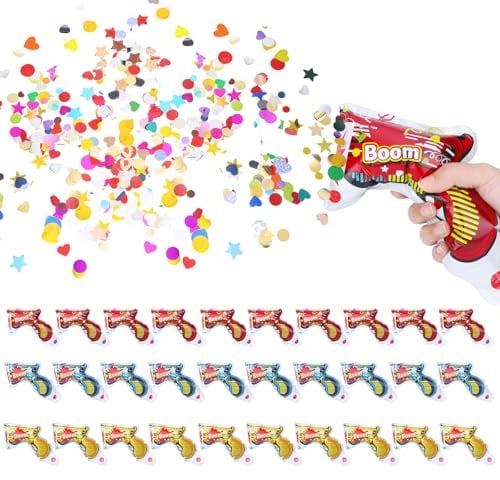 30 Stück Konfettikanone,Konfettikanone Mini Kanone Konfettikanone Hochzeit Tischfeuerwerk Konfetti Geburtstag Party Popper für Karneval, Geburtstag, Hochzeit, Weihnachten, Party, Jubiläum