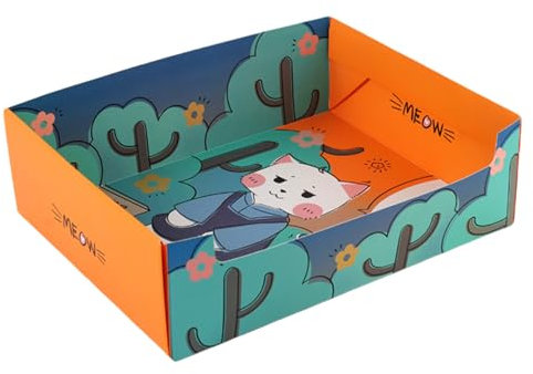 Nchdewui 10 Pcs Foldable Cardboard Kitty Litter Tray, Disposable Cat Litter Trays, Large Cat Litter Box, Portable Waterproof Pet Litter Box For Outdoor Travel With Pets (A)