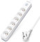 Aigostar Multiprises 6 Prises avec Interrupteur, Extension D'alimentation de 3 Mètre, Sécurité Enfant, Française, Blanc, 16A 250V