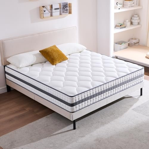 Twirest Matelas 140x190x22 cm Matelas Hybride en Mousse à mémoire de Forme à Ressorts ensachés,Durable et Doux pour la Peau, Durable et Respirant (140x190x22)