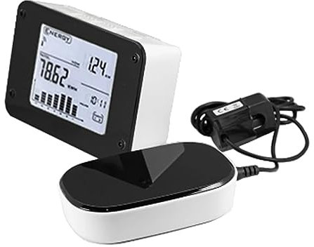 Jrifedptry Wireless Electricity Monitor to Track Energy Usage in Real Time for Single Or Three Phase Power Meter White+Black