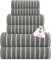 Casa Copenhagen Ecstatic 6-teiliges Handtuch-Set, Kieferngrau, 600 g/m², 2 Badetücher, 2 Handtücher, 2 Waschlappen aus weicher ägyptischer Baumwolle für Badezimmer, Küche und Dusche