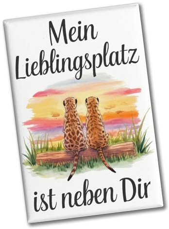 Lieblingsplatz neben dir Souvenir Souvenir Magnet mit Erdmännchen Lustiger Souvenir Magnet für Tierfans und Sammler