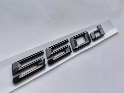 Adesivo 3D per logo 5 550 D, colore nero lucido, per BMW