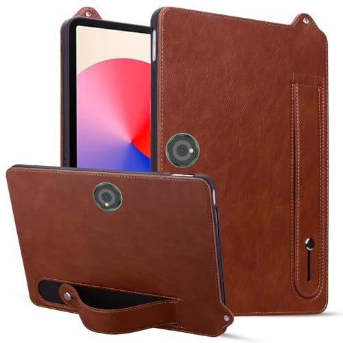 ADVDJBV Funda para Tableta Compatible with OnePlus Pad 2023/OPPO Pad 2 Shockproof Stand Hand Strap Tablet Case Leather TPU Tablet Case Inicio de la Tableta(Brown)