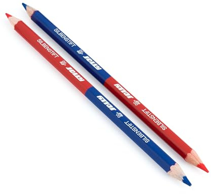 JOLLY Silbenstifte, 12er Faltschachtel, Rot-Blau Buntstifte zum Silbentrennen, zwei Farbminen in einem Stift, für Schreibanfänger, Vorschule, Schule, Konzentration, Schreibtraining