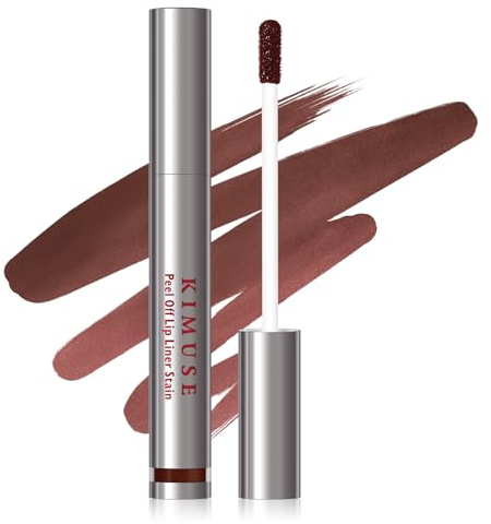 KIMUSE Peel Off Lip Liner Stain, Abziehbar & Wasserfest, Hochpigmentiert | Schwerelose Textur mit Vitamin E, Nicht Austrocknend: Farbfilm Ablösen für Wischfeste Lippen den Ganzen Tag, Alltag & Party
