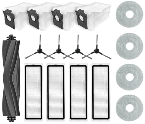 Replacement Parts Accessories Main Side Brush Filter Mop Cloth Dust Bag，Compatible for Dreame，Bot L10s Plus