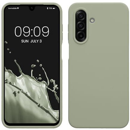 kwmobile Handyhülle für Samsung Galaxy A17 4G / 5G Hülle - Case Silikon - Kabelloses Laden - Schutzhülle Cover in Graugrün