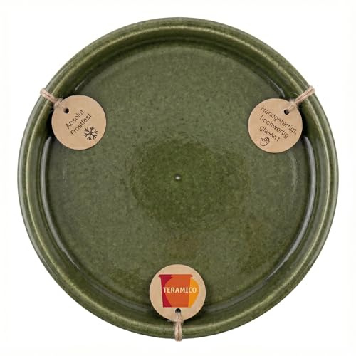 Teramico Sottovaso in ceramica resistente al gelo (verde muschio, 30 cm)