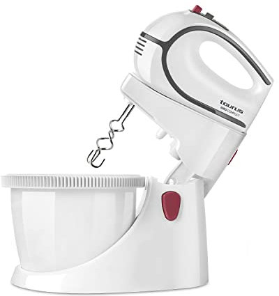 Taurus Giro Complet - Batidora Amasadora de Repostería con bol giratorio. 500W. Bol de 2,5L. 5 velocidades + Turbo. 2 juegos de varillas: amasadoras y batidoras. Varillas extraíbles