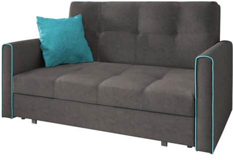 Mirjan24 Sofa Viva Bis III mit Schlaffunktion, Bettsofa, 3 Sitzer Polstersofa mit Bettkasten inkl. Kissen, Sofagarnitur, Schlafsofa Farbauswahl, Wohnlandschaft (Alova 36 + Alova 29)