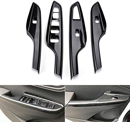Alamor Kohlefaser Stil Tür Fenster Schalttafel Abdeckung Dekoration Aufkleber Ordnung Für Hyundai Kona 2018-2019