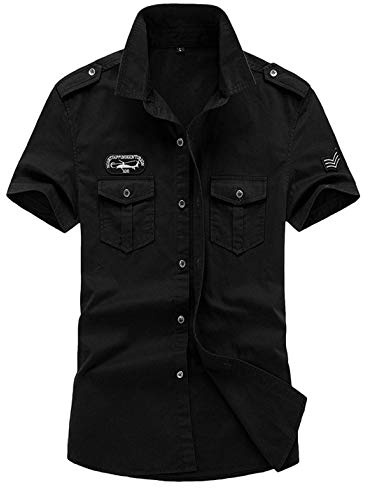 Gihuo Men's Short Sleeve Button Down Shirt Casual (Pack of 1)