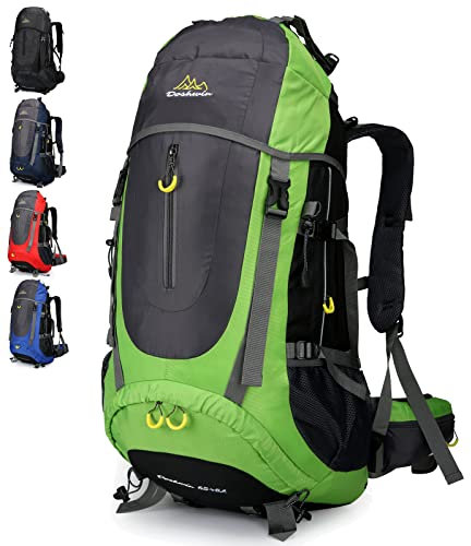 Doshwin 70L Trekkingrucksack Campingrucksack Reiserucksack Wanderrucksack Großer Rucksack für Damen Herren (Grün)