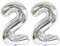 Huture 2 Luftballons Zahl 22 Figuren Aufblasbar Helium Folienballon Große Folienmylar Ballons Riesen Silber Ballons 40 Zoll Luftballons Zahl für Geburtstag Party Dekoration Abschlussball XXL 100cm