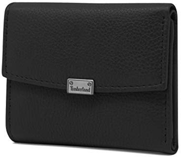 Timberland Damen Leather Small Indexer Snap Wallet Billfold Geldbörse aus Leder, RFID, klein, schwarz