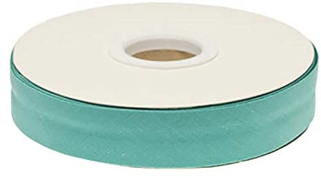 20m Schrägband Polycotton unifarben 20mm breit gefalzt Einfassband Farbwahl, Farbe:türkisgrün
