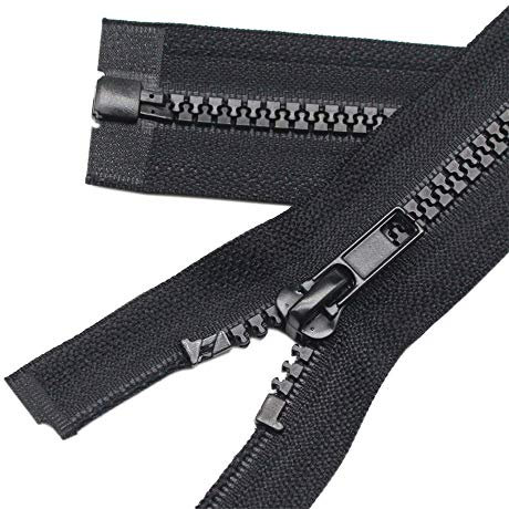 YaHoGa 2 Stück 35 cm Reißverschluss Kunststoff 5mm teilbar Reissverschluss Reißverschluss für Jacken Schwarz (35 cm)