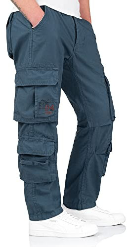 Surplus Raw Vintage Airborne Slimmy Herren Cargo Vintage Hose, Navy, XL