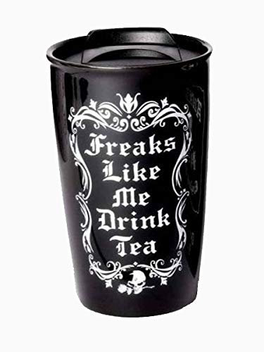 Alchemy Gothic Travel mug Freaks Like Me Drink Tea Black