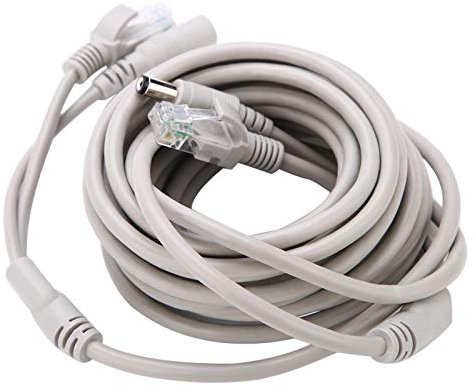 Ethernet CCTV-Kabel Extern (Verwendung im Freien) und intern 5 M / 10 M / 15 M / 20 M RJ45 + DC-Ethernet-Kabel Netzwerk LAN-Kabel für IP-Kameras NVR-System 10 Mbit/s / 100 Mbit(5M)