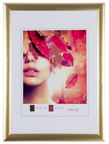 IDEAL TREND Moderner Bilderrahmen mit echtem Glas für wertvolle Erinnerungen Bilder Foto Rahmen mit abgerundetem Profil: Farbe: Gold | Format: 40x50