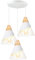 TOKIUS 3-flammig Pendelleuchte Vintage Industrielle Hängelampe mit Holz Retro Deckenlampe E27 Hängeleuchte für Esszimmer Küche Schlafzimmer, 25cm (Weiß, Typ A)