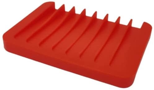 WS UK 1 x Porte-savon en silicone pour salle de bain, cuisine ou douche [rouge]