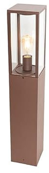 Qazqa - Industrie I Vintage I Industrie I Vintage I stehende Außenlampe rostbraun 80 cm IP44 - Charlois I Außenbeleuchtung - Aluminium Länglich - LED geeignet E27