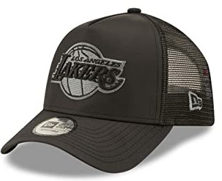 New Era Los Angeles Lakers NBA Tonal Black A-Frame Adjustable Trucker Cap - One-Size