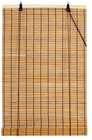 Cy.curtain bright Bambusrollo für den Innenbereich, Bambusvorhang für Balkon, Bambusrollo für Türen und Fenster, 120 x 180 cm
