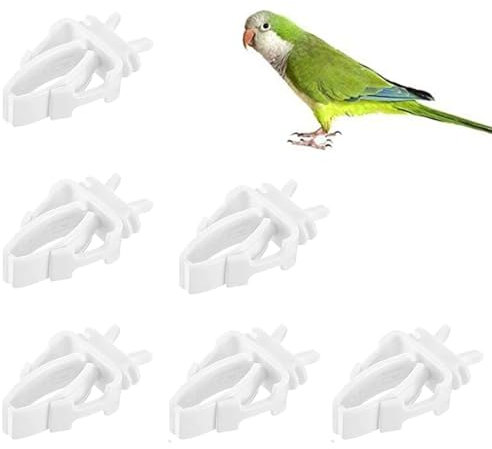Vogelkäfig-Futterhalter, 6 Stück Kunststoff-Vogelkäfig Feeder Clip, Papageien-Obst Gemüse-Clips, Vogelkäfig Zubehör für Wellensittiche, Sittiche, Kakadu, Aras, Nymphensittiche