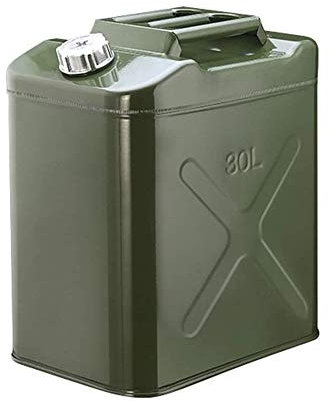 Jerrican Essence en métal Bidon Essence carburants Bidon en métal 30L-40L, bidon d'essence épaissi, avec Tuyau Flexible, réservoir de Carburant de Rechange for Automobile et Moto (Size : 30L)