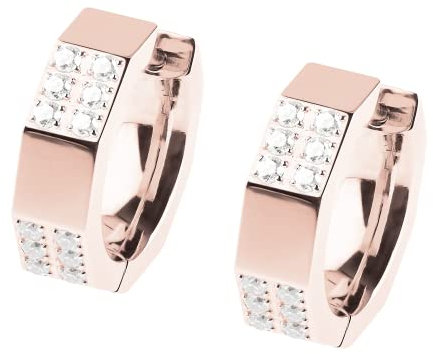 Ernstes Design Creolen evia Ohrringe E608 Edelstahl Zirkonia rose vergoldet