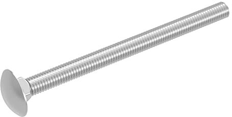 SECCARO Vite a testa tonda piatta con inserto quadrato, filettatura completa, M8 x 110 mm, in acciaio inox V2A VA A2, DIN 603/ISO 8677, 20 pezzi