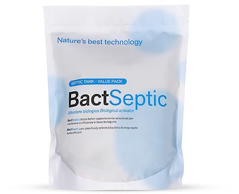 BactPro - BactSeptic - Pulizia e manutenzione delle fosse biologiche, scioglie gli ingorghi ed elimina cattivi odori - Value Pack - Attivatore Biologico - Polvere 3,5 kg con dosatore