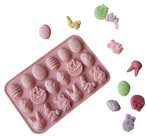 Osterformen Osterdeko Osterei Osterhase Silikon Form Ostern Hasenform Kuchenform Silikon Backformen DIY Schokoladenform Silikonform Backform zum DIY Ostern Bastelzubehör für Osterpartys Geschenk