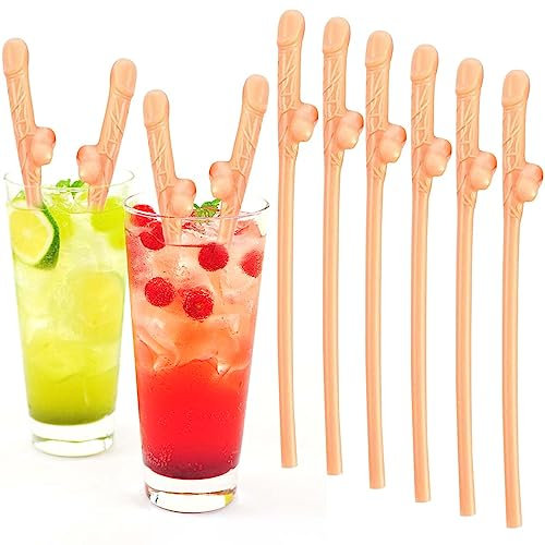 Drinking Straws Plastic Reusable Hen Parties, Funny Drinking Straws, Kunststoff, Reusable Straws Cocktail for Party Birthday Wedding (30Pcs)