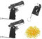 Haqatr 2pcs Rubber Band Gun,Elastic Band Gun with 120 Pcs Soft Elastic Rubber Bands Metal Folding Rubber Launcher Toy Keychain for Teens Adults Shooting Outdoor Indoor Activities Game(Black)