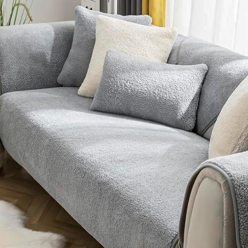 IMSGVIFO Samt Sofabezug 1 2 3 4 Sitzer, L Form Sofaüberwurfe, Ecksofa Sofa überzug Pets Dog Couch überzug Anti-rutsch Sofaschutz, Ultra Weicher Sofaschoner,Sofaschoner für Hunde