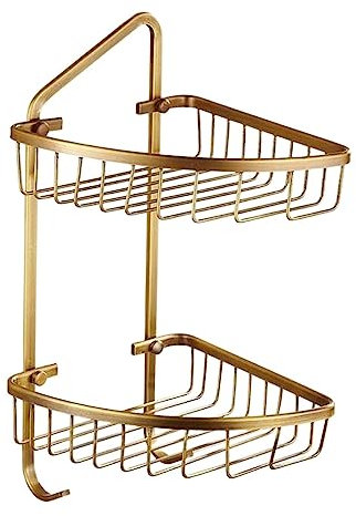 Badezimmerregal Duschablage Duschregale Kupfer Badezimmer Dusche Eckregal Bad Caddy Organizer Korb für Zuhause Duschregal Duschorganisator Badezimmerregale (Farbe: Gold, Größe: 18*