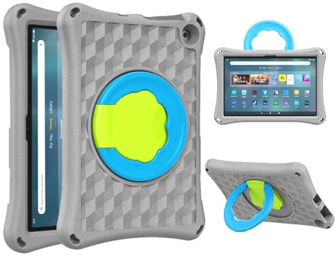 DJ&RPPQ - Funda para tablet de 10 pulgadas para niños (versión 2021/2023 de 11ª/13ª generación), funda ligera antideslizante a prueba de golpes para tablet de 10 pulgadas (A-gris)