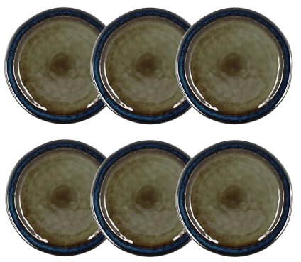 OGO LIVING - Lot 6 assiettes plates certaldo 27cm en grès marron - 2614380