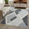 carpet city Teppich Kurzflor Grau - 80x150 cm - Moderne Wohnzimmer-Teppiche Raute-Muster mit 3D-Optik - Flachflor Bodenbelag Deko Schlafzimmer, Esszimmer