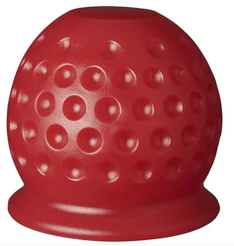 Copertura per gancio di traino, 50 mm, in gomma/plastica, gancio di traino, testa a sfera per rimorchi auto, camion, RV (pallina da golf rossa)