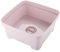 Minky Washing Up Bowl with Sink Plug Strainer, Multipurpose Square Basin, Dusty Pink, 11L, UK Made