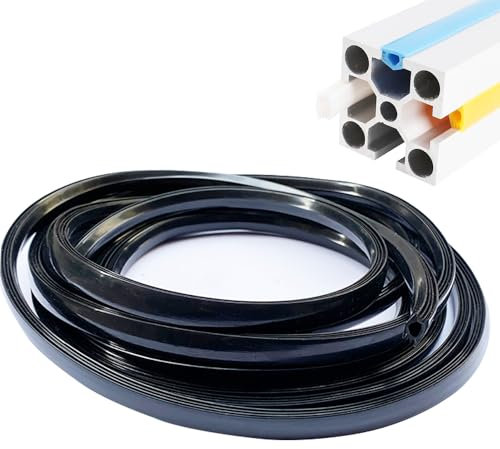 Profilo in Alluminio Strisce di Tenuta 8mm * 10M Profilo in Alluminio Copri Slot Striscia di Tenuta Piatta per Serie 30 Slot Tipo T da 8mm Slot Tipo V e Stampante 3D (nero 8mm)