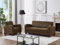 Vente-unique-Couchgarnitur Club 3+1 - Mikrofaser - Braun - Vintage-Leder-Optik - Madie II