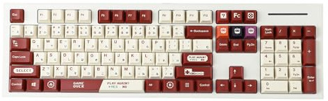 YMDK Gameboy Retro Rot Beige Dye Sub Gaming Japanische Tastenkappen Dickes PBT Cherry Profil für TKL GK61 96 GMMK MX Keyboard FC